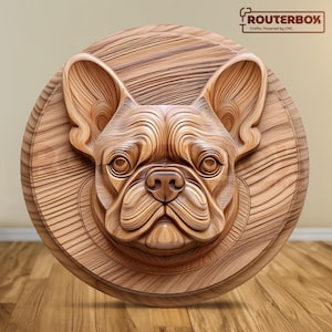 Schattige Franse bulldog STL-model voor 3D-print, geschikt voor houtsnijwerk, harsprint en doe-het-zelfprojecten, commercieel gebruik.