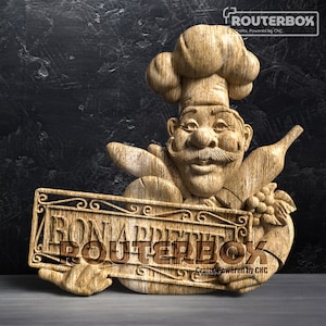 Lekker eten restaurantdecoratie: 3D STL-model voor Artcam, Aspire, CNC-router, 3D-print en inspirerende doe-het-zelfcreaties, gravure, doe-het-zelfprojecten