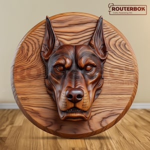 Dobermann Hund STL für CNC-Fräser, ideal für Holzschnitzerei, Harzdruck und DIY-Wohnkultur, kreative 3D-Bastelprojekte, kommerzielle Nutzung