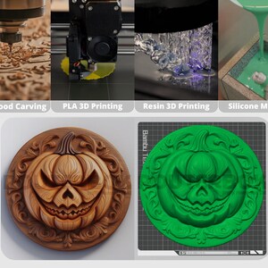 Pumpkin Router Template Smiling Pumpkin STL: 3D Print, CNC Router, Halloween Decor (digital ...