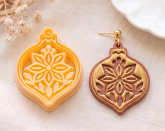 Poinsettia Bloom Christmas Ornament Clay Cutter for Earrings & Pendants