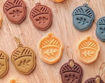 Oak Acorn Imprint Clay Cutter for Earrings and Charms, Botanical Detail