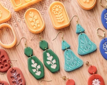 Scandi Folk Flower Clay Cutter Set (6 pcs) for Earrings & Pendants