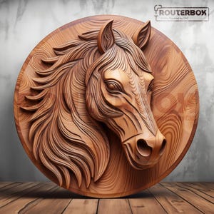 Elegante paardenkop 3D STL, CNC-router, 3D-print, harsprint, perfect voor snijwerk, snijden, artistieke gravure, levenslang commercieel gebruik