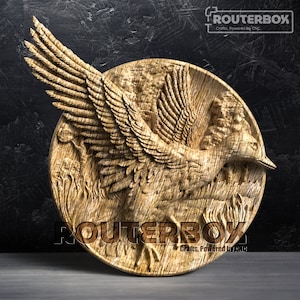Pato em vôo: modelo STL de relevo de asas majestosas para roteador CNC e carpintaria - ideal para gravura artística e decoração de casa DIY