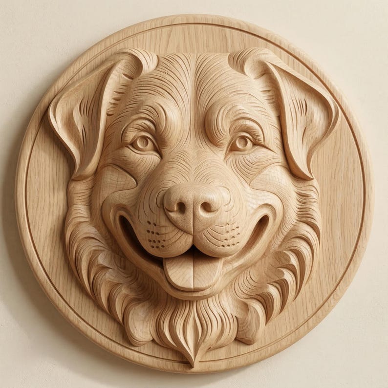 Rottweiler Dog 3D STL Model: Wood Carving & Resin Printing - Etsy