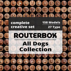 Modelos 3D de cães em formato STL, pacote com 158 modelos exclusivos de cães, perfeitos para CNC e impressão 3D. Ideal para gravação artística. Uso comercial.
