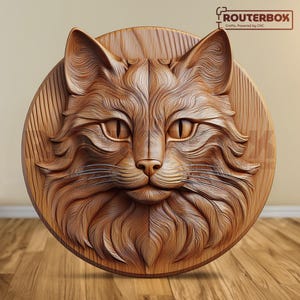 Gato elegante 3D STL para roteador CNC, escultura em madeira, impressão em resina, impressão 3D, moldagem de silicone para artesanato e decoração artística, uso comercial.