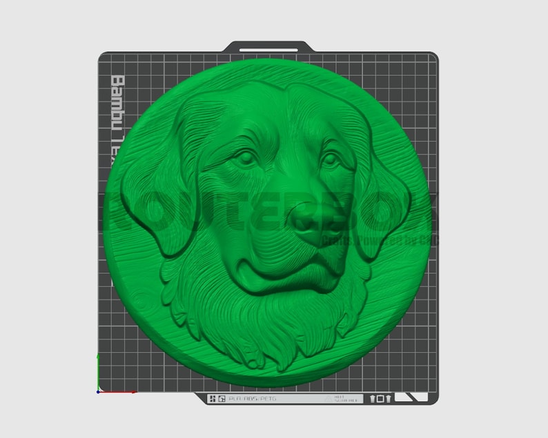 Golden Retriever Dog, A high-quality STL file for **CNC cutting, 3D printing,** and **resin printing**. Use this model in your crafting projects to create delightful decor that reflects the playful spirit of this beloved breed.