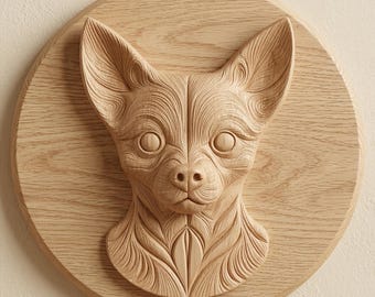 Chihuahua Wall Relief STL for CNC Router, 3D Printable Dog Breed Plaque