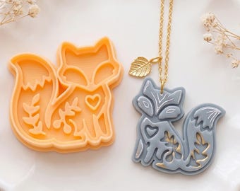 Woodland Fox Imprint Clay Cutter for Earrings & Pendants, Scandi Folk