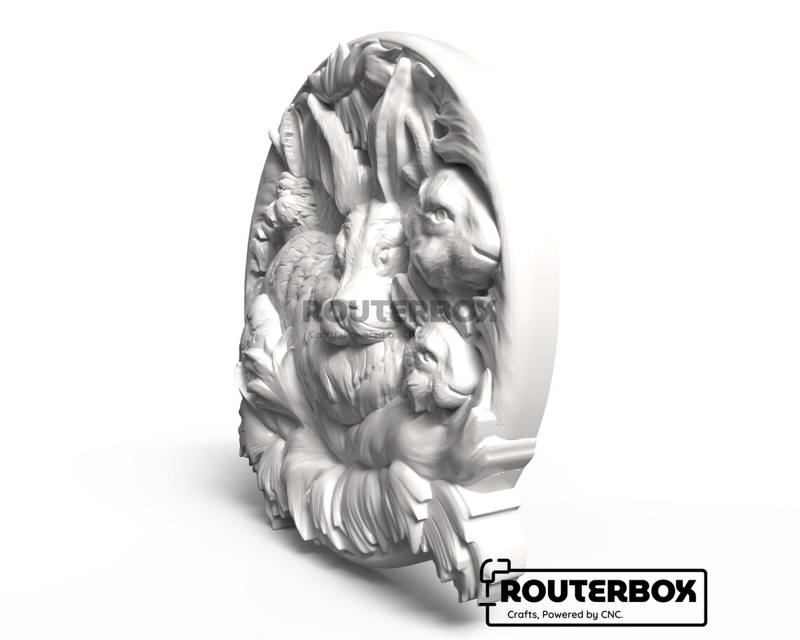 Rabbits in the Wild Relief STL Model for CNC Router and - Etsy
