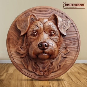 Charmanter Terrier-Hund 3D STL-Datei, Perfekt für Holzschnitzerei, Harzdruck und CNC-Fräsergebrauch, ideal für DIY-Innendekorations-Enthusiasten.