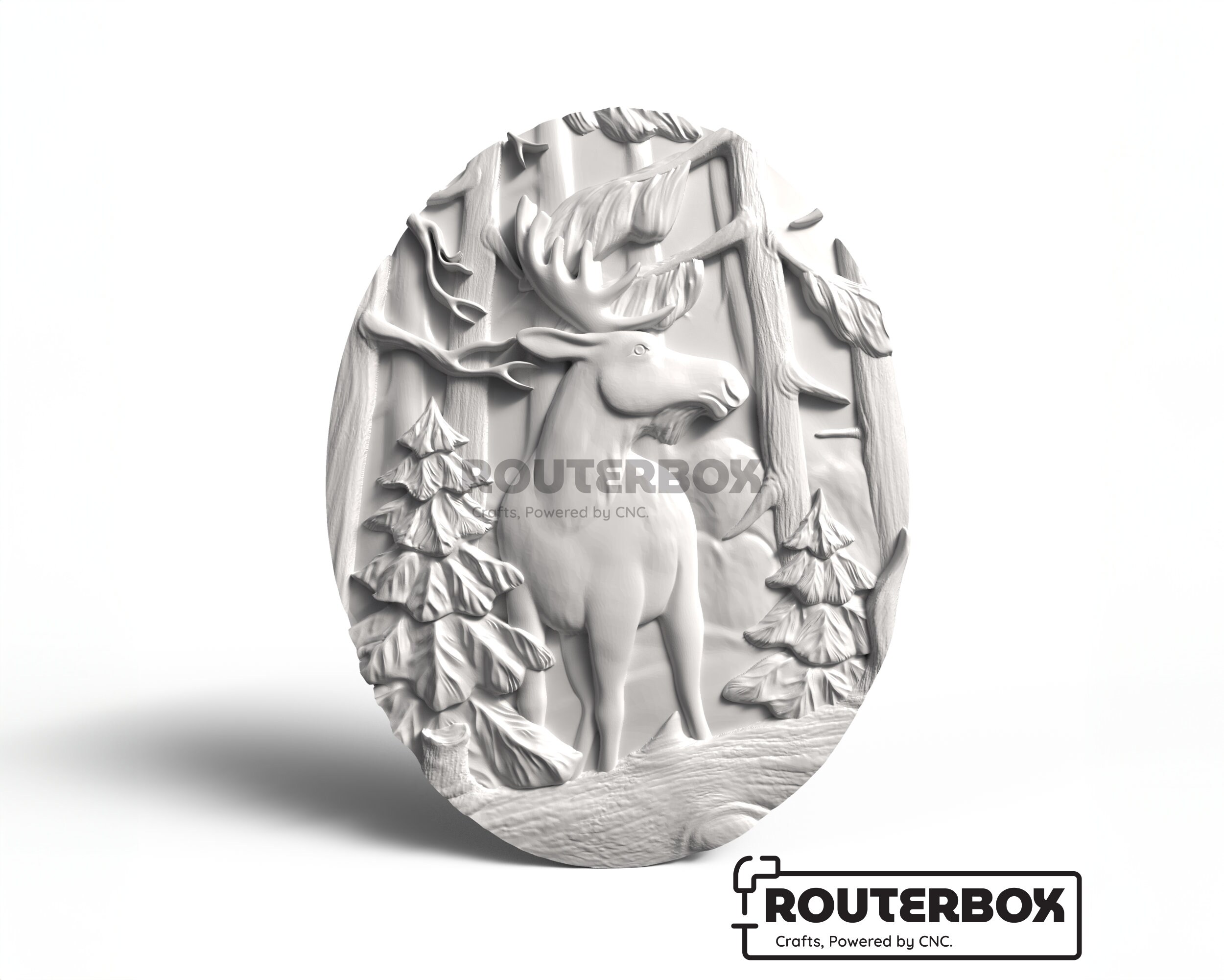 Deer in Forest 3D STL Model: CNC Router, Wood Carving (digital Download ...