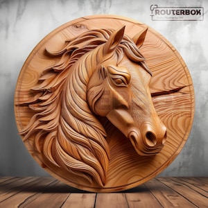 Modello STL 3D di cavallo selvaggio in movimento per intaglio CNC, stampa 3D, stampa in resina, incisione artistica, lavorazione del legno, uso commerciale, accesso a vita