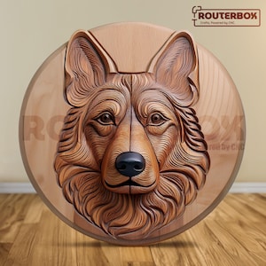 German Shepherd Dog STL Model: 3D Print, Wood Carving (Digital Download)