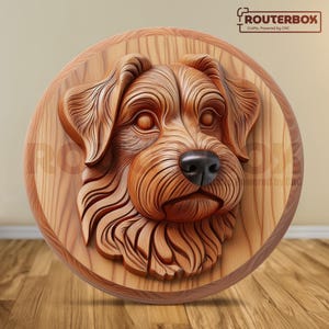 Terrier Dog 3D STL File for CNC Routers, Great for Wood Carving, Resin Print, and DIY Home Decor Projects for Creative Enthusiasts.