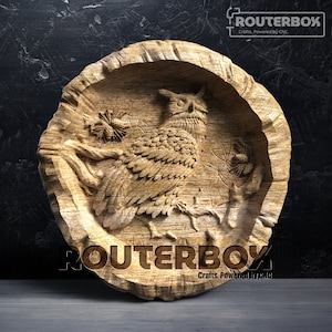 Coruja no galho da árvore modelo STL em relevo para roteador CNC e carpintaria, perfeito para gravura artística, escultura 3D, decorações domésticas DIY