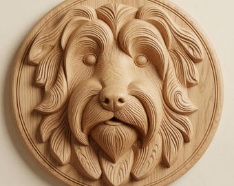 Silky Terrier Dog Pet Portrait STL File, CNC Wood Carving Relief Model)