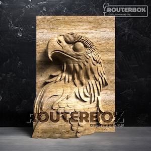 Modelo STL de relieve de águila para fresadora CNC y carpintería: ideal para tallado artístico, proyectos de bricolaje y decoración del hogar