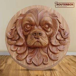 Cavalier King Charles Spaniel Hund, 3D-Druck bereit STL für Harzdruck, perfekt für Holzschnitzerei und CNC-Fräserprojekte für den kommerziellen Gebrauch.