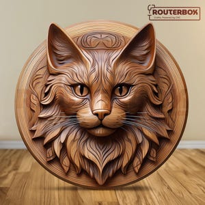 Cat 3D STL para roteamento CNC, marcenaria, impressão em resina, moldagem de silicone e projetos decorativos para uso doméstico, comercial e comercial.