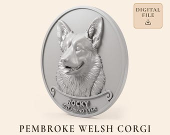 Pembroke Welsh Corgi Dog STL with Custom Name