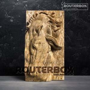 Elegante modelo STL de relieve de caballo para fresadora CNC y carpintería: perfecto para grabado artístico, tallado 3D y proyectos de decoración del hogar de bricolaje