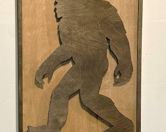 Backlit Sasquatch Sign