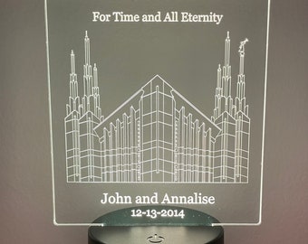 LDS Temple Acrylic Lamp | Custom
