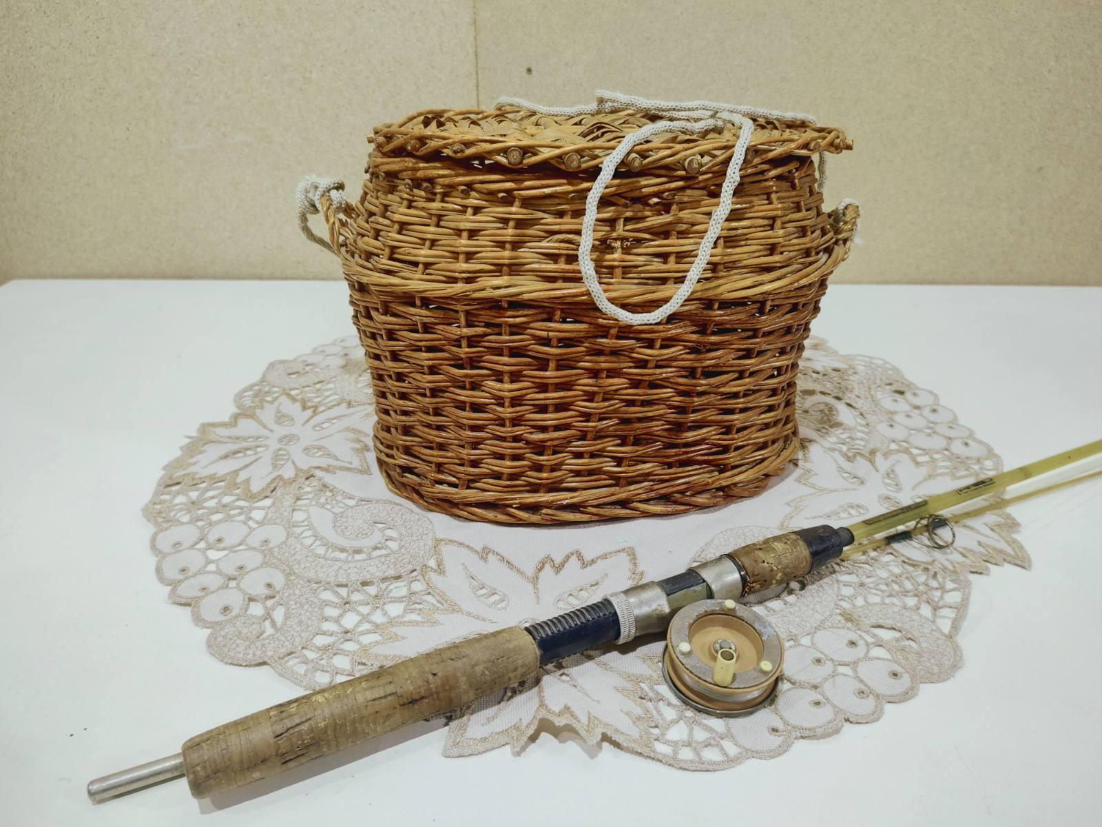 Vieux Panier De Pêche En Osier L L Bean – Stock Ancien Avec étiquette D'origine