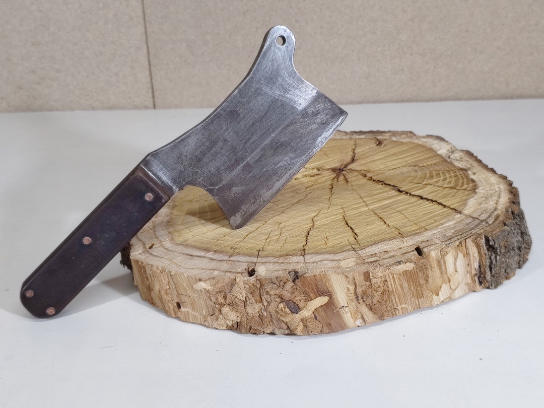 Vintage Meat Cleaver Chopper With Handle Textulitis Handle Butchers