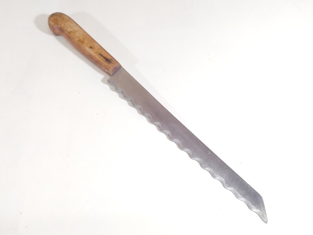 Vintage Bread Knife Knife of Stainless Steel Brown Wood Etsy