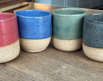 Ceramic Tumbler | 10 oz Coffee Cup | Pottery | Stemless Wine Glass