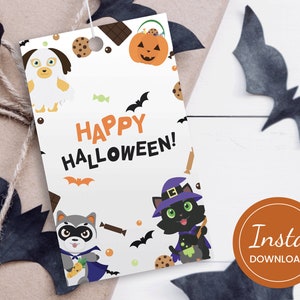 Halloween Favor Tags, Happy Halloween Tags, Halloween Tags Printable, Happy Halloween Tags, Gift Tags, Halloween Tag Kids, Spooky Tags