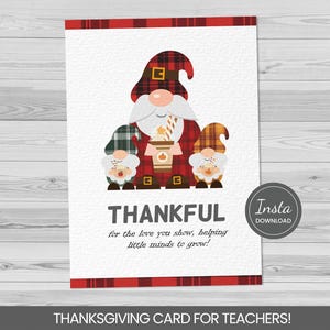 Carte de Thanksgiving imprimable, porte-cartes cadeau de Thanksgiving pour gardien, enseignant, garderie, nounou, grand-mère, mère, appréciation de l'enseignant