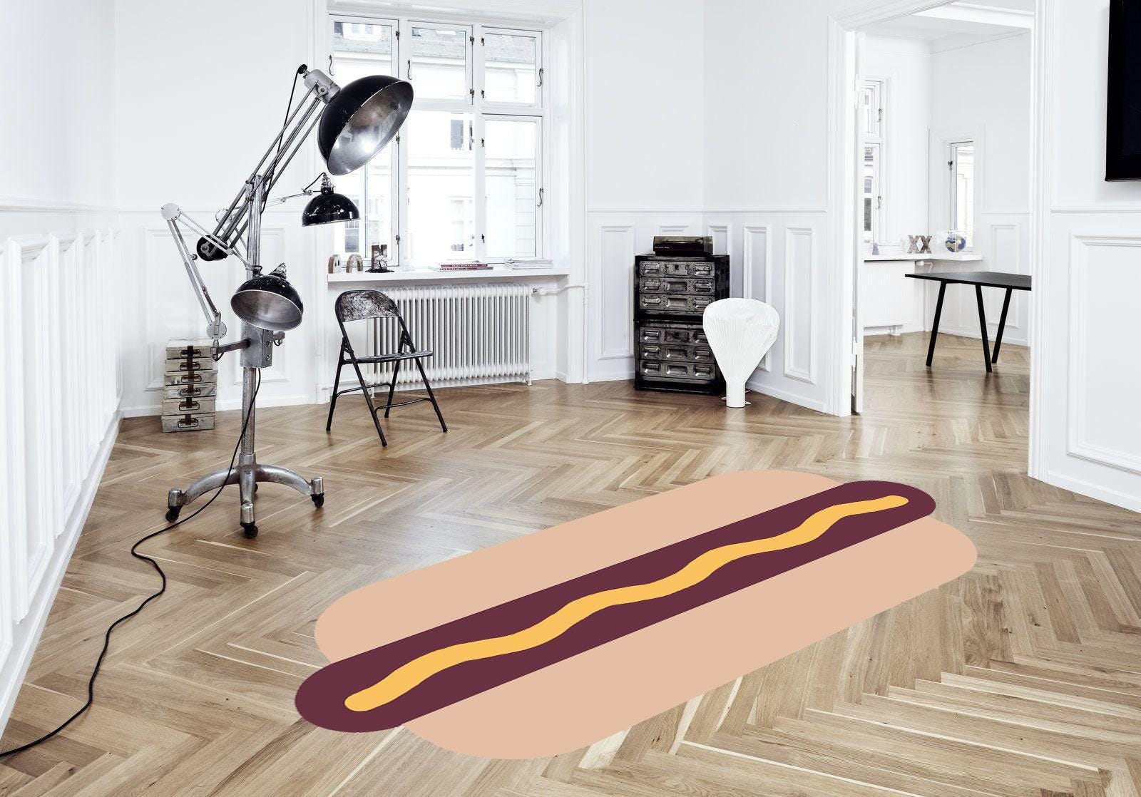 Hot Dog Rug: 3D Digital Print, Non-slip Cotton Base - Etsy