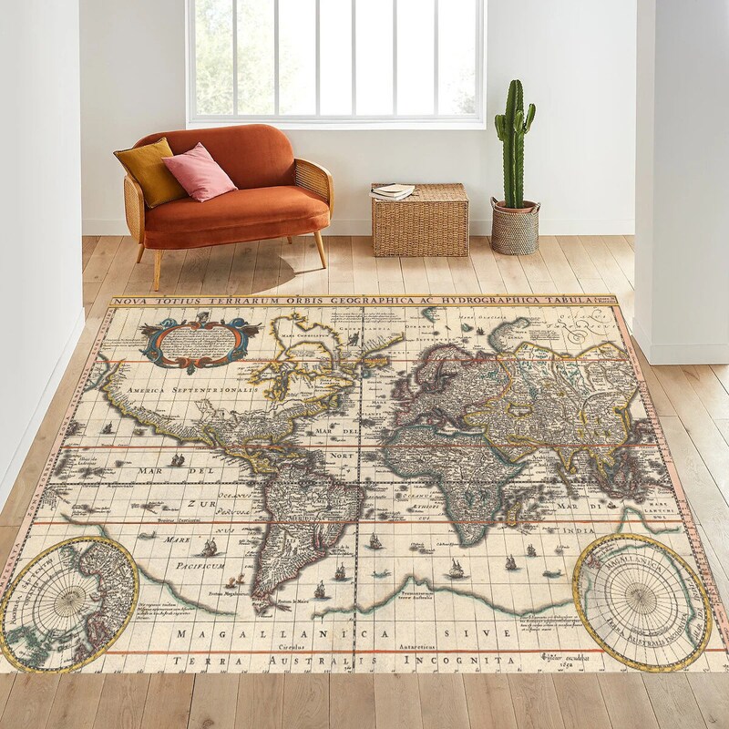 Wall Rug Maps World Map Rug - Etsy
