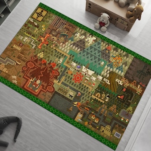 Tapis carte monstre, tapis sur le thème du chasseur, conception de tapis anime, tapis carte du jeu, décoration de chambre d'enfant, tapis de jardin d'enfants, décoration de chambre d'enfant, cadeau personnalisé