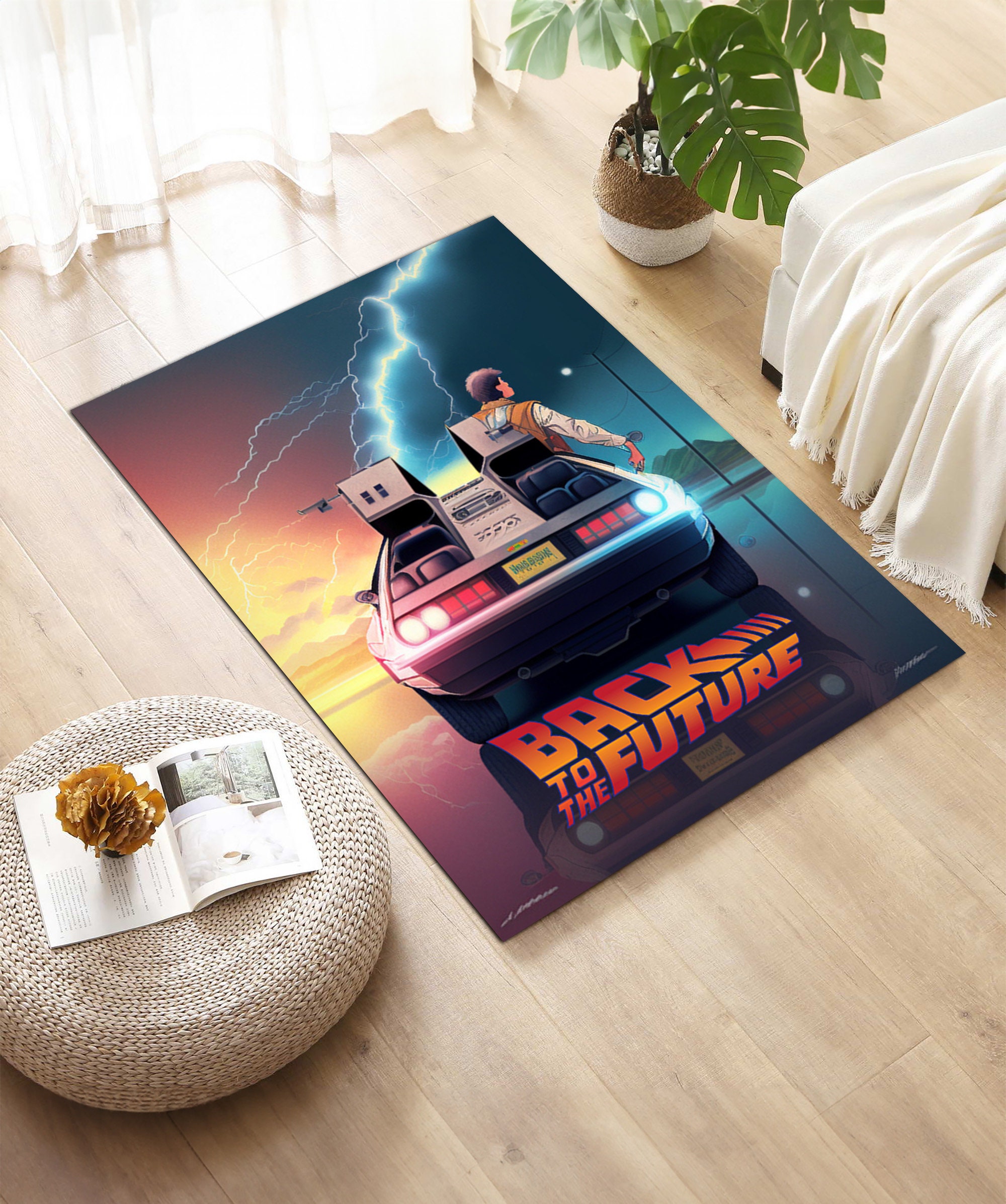 バック・トゥ・ザ・フューチャーラグ：映画ルームのインテリア - Etsy 日本
