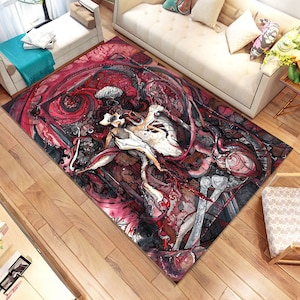 Gothic Devil Rug: Wiccan Satanic Decor, Custom Room Accent