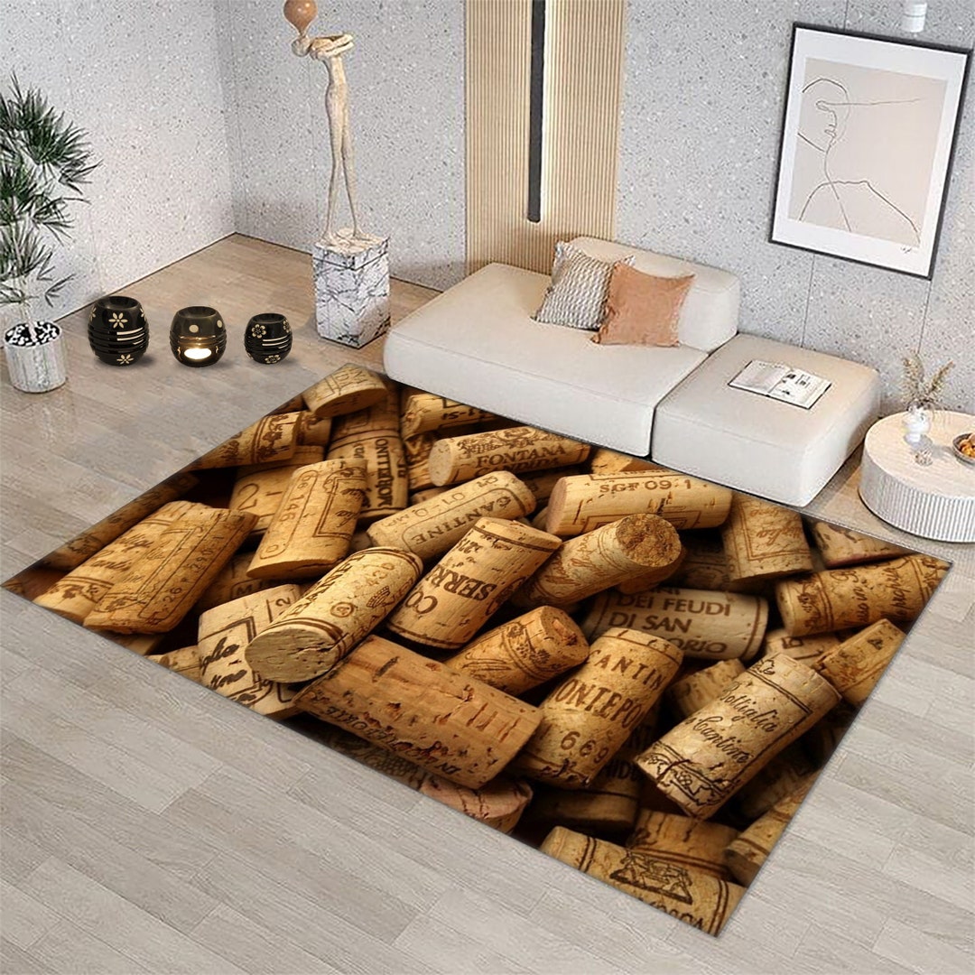 Wine Rug Wine Cork Rug Grape Wine Themed Kitchen Decor Etsy
