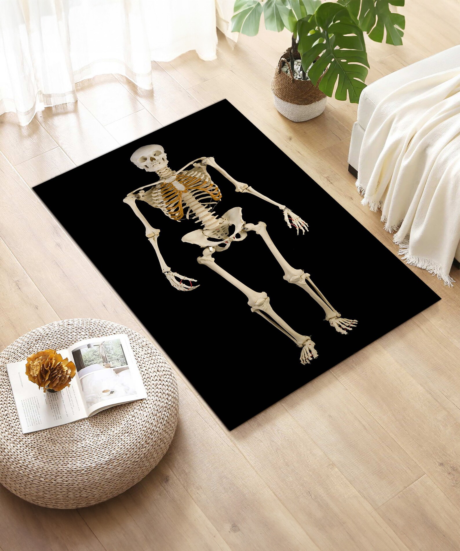 Skeleton Welcome Rug Anatomy Skeleton Rug: Fashion Office Decor, Living Room Rug - Etsy