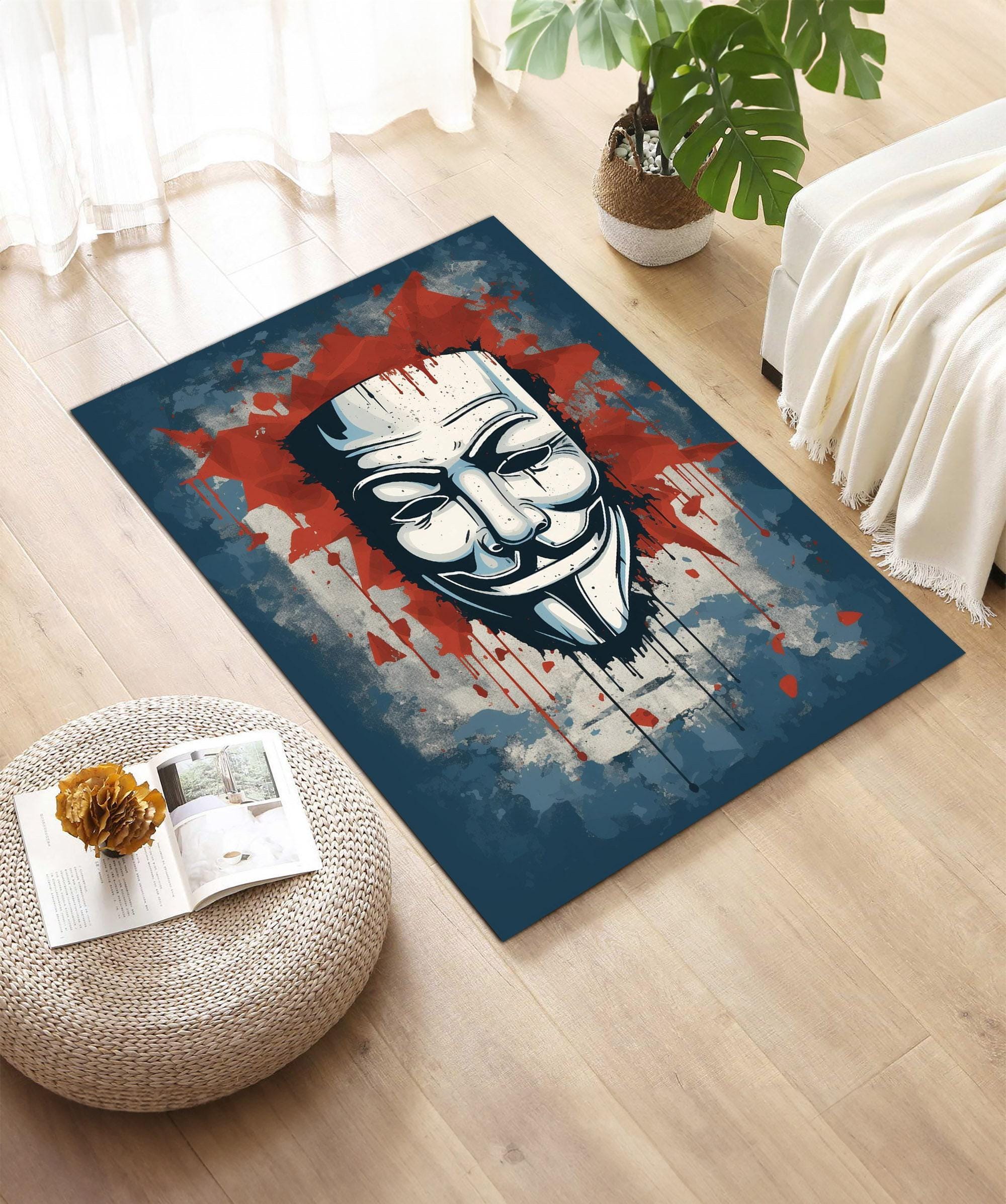 Vendetta Mask Rug: Anarchy Symbol, Freedom Theme - Etsy