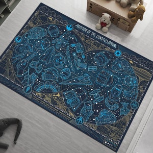 Star Wars Galaktische Muster, Space War Map Teppich, Star Wars Decor Teppich, StarWars Teppich, Darth Vader Teppich, Jedi Master Yoda Teppich, personalisiertes Geschenk