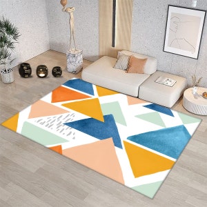 Mid Century Modern Rug: Colorful Geometric Fashion Rug