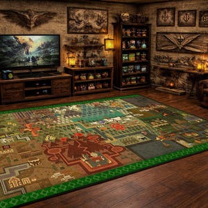 Monsterkarten-Teppich: Hunter-Anime-Spieldesign, Kinderzimmerdekoration