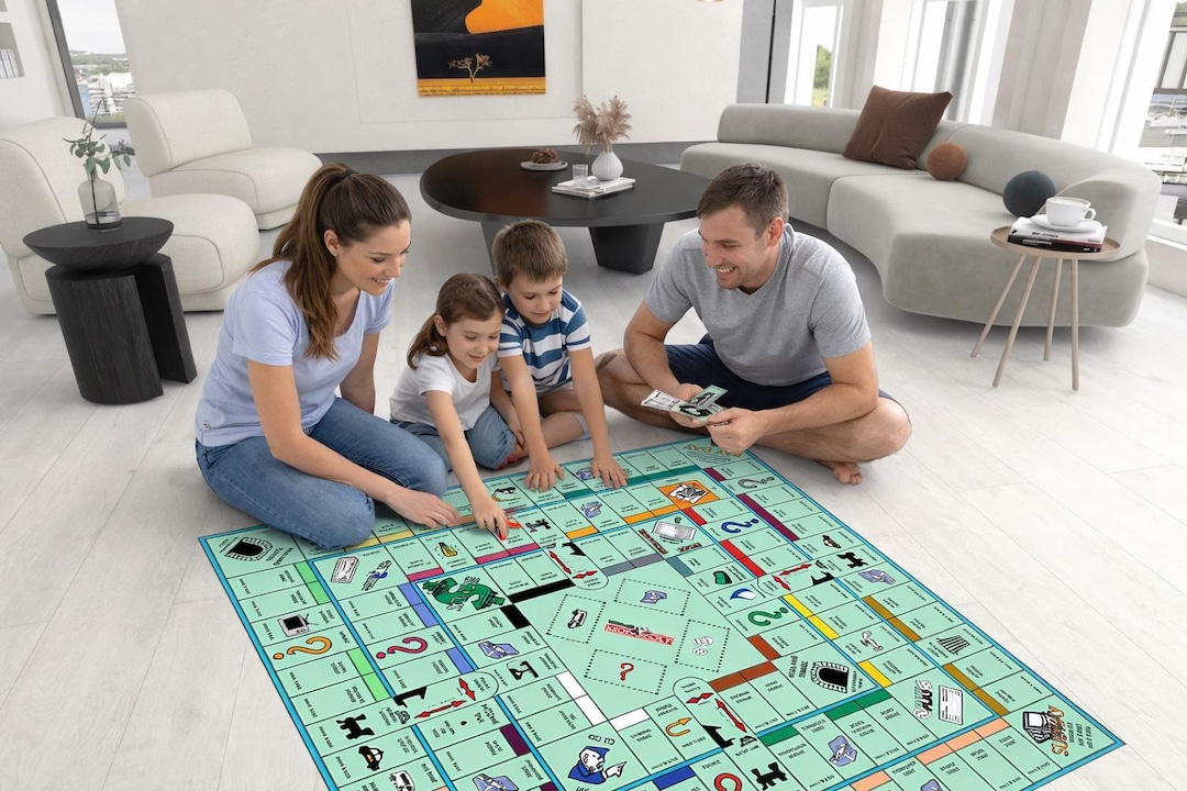 Monopoly Design Rug Monopoly Game Rug: Kids Play Mat, Custom Room Decor - Etsy