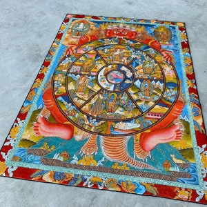 Life Wheel of Buddha Rug, Samsara Trap Rug, Buddhism Rug, Cheap Rug ...