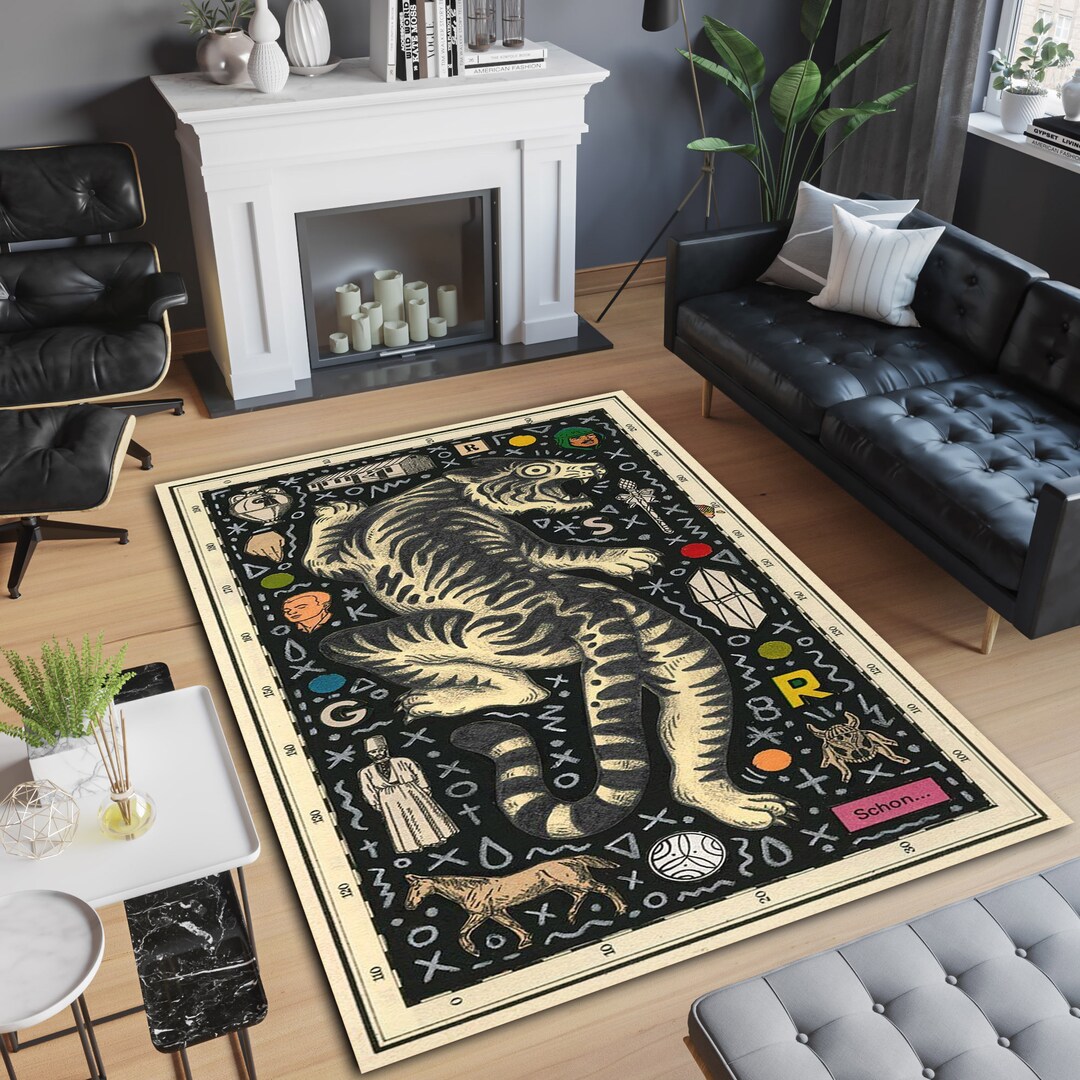 Tibetan Tiger Rug: Cartoon Animal Design, Non-slip Cotton Base - Etsy
